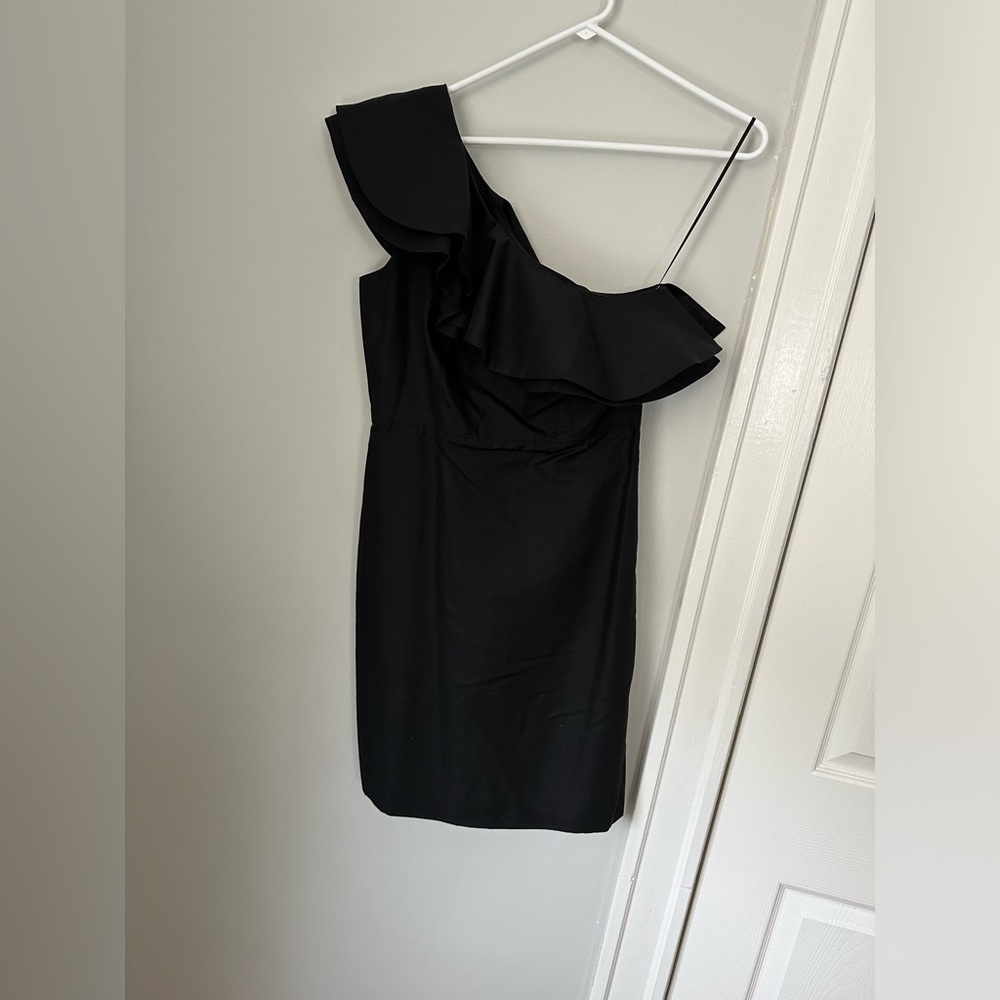 NWT One shoulder black JCrew mini dress